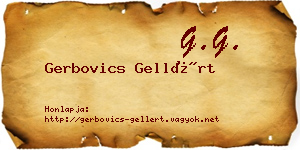 Gerbovics Gellért névjegykártya